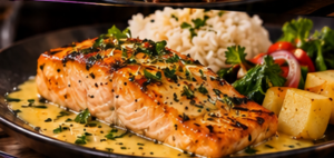 Salmon a la Mantequilla - Almuerzos en BarX7